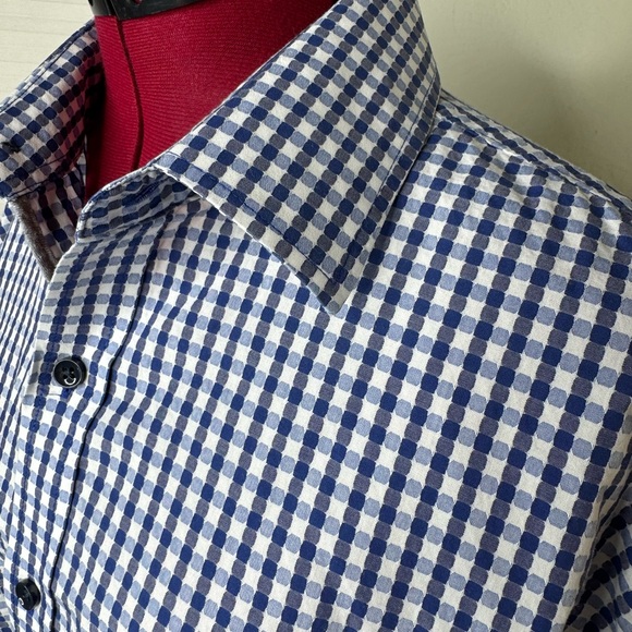 Tasso Elba Men’s Button-Up Shirt Blue & White Check – XL - Picture 8 of 16